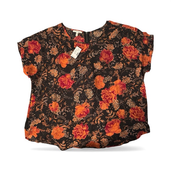 Maurices Tops - Maurices Black and Orange Floral Blouse